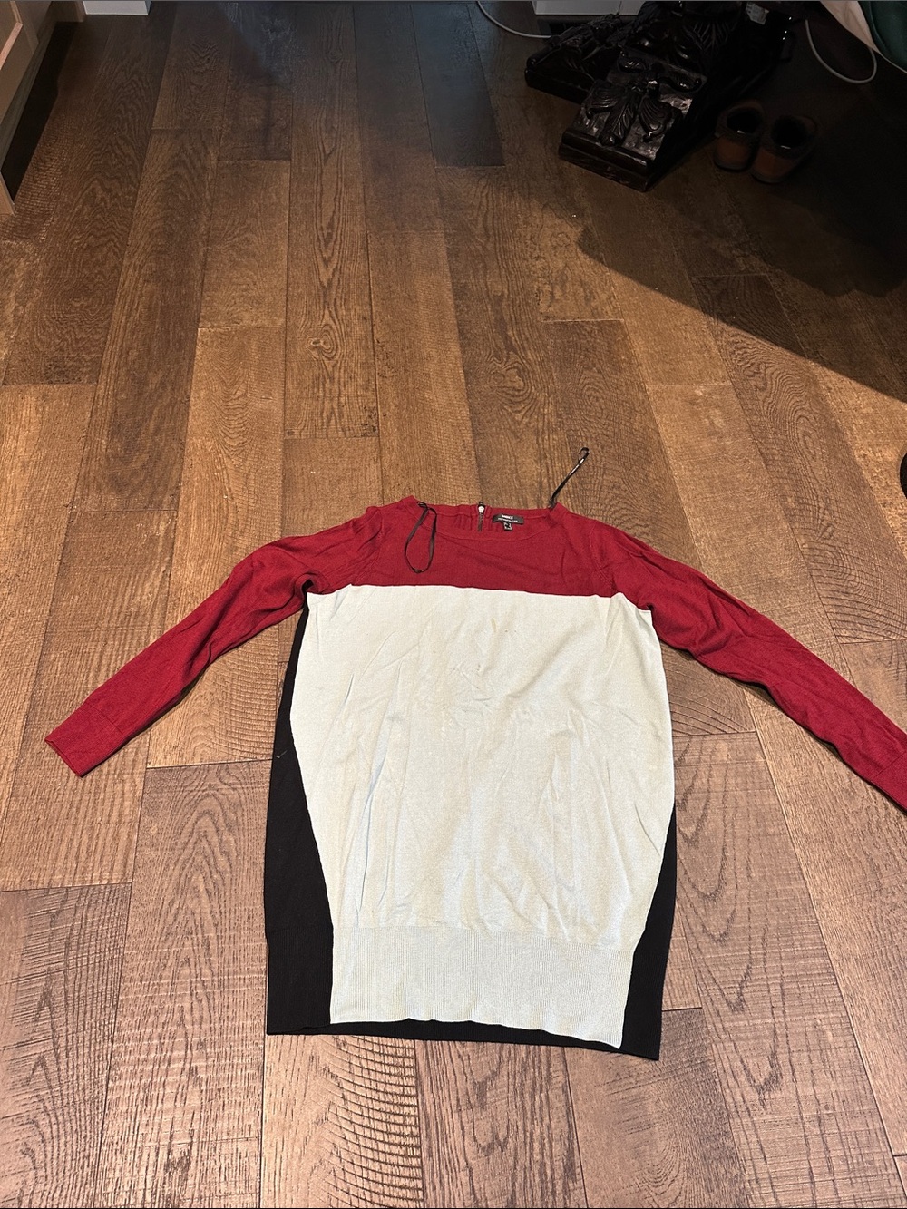 Mexx Women’s Crewneck Colorblock Sweater - Red, White & Black
